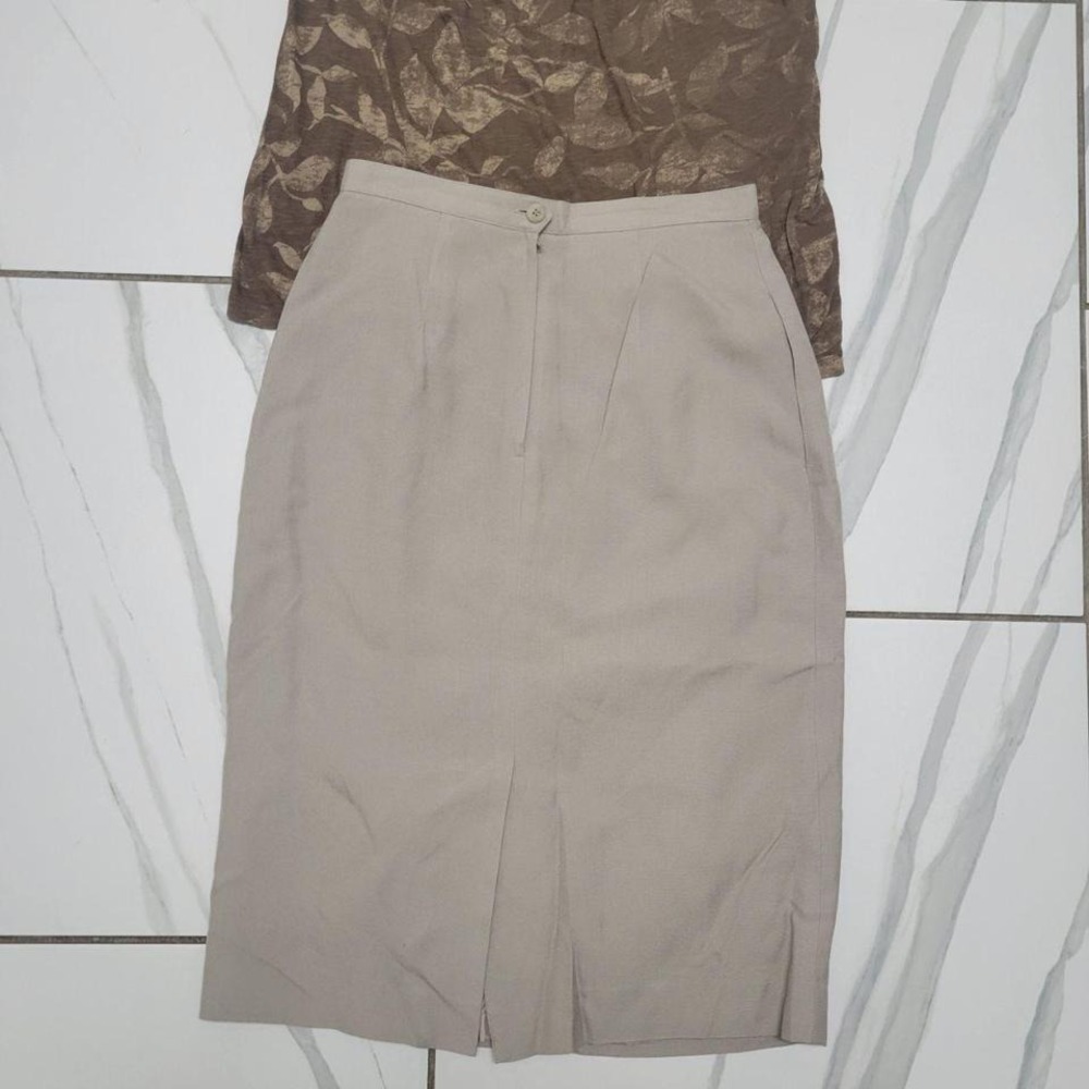Vintage Tan Workwear Pencil Skirt